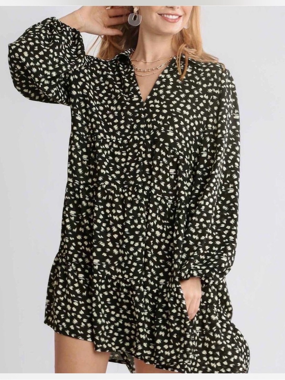 Umgee Tiered Babydoll Dress